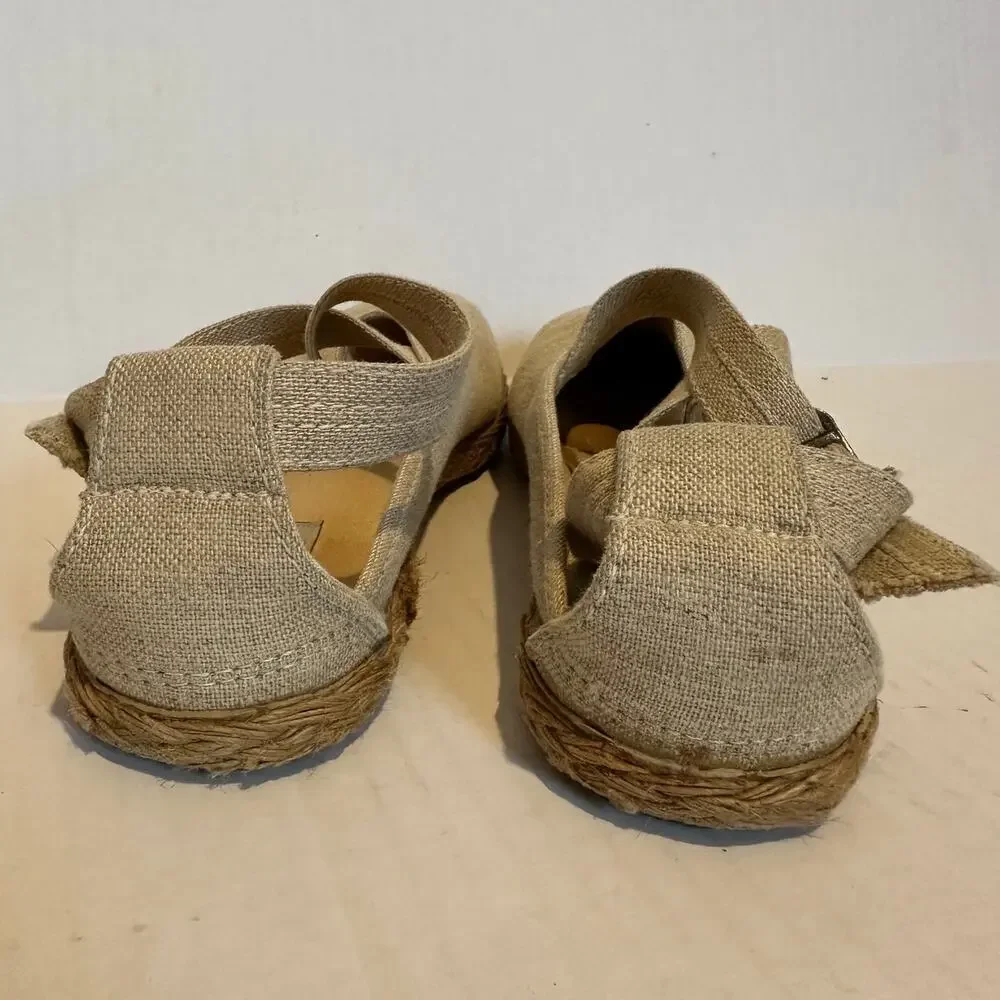 Keds Size 7.5 Women's Tan Vacation Canvas Criss Cross Strappy Espadrilles Casual